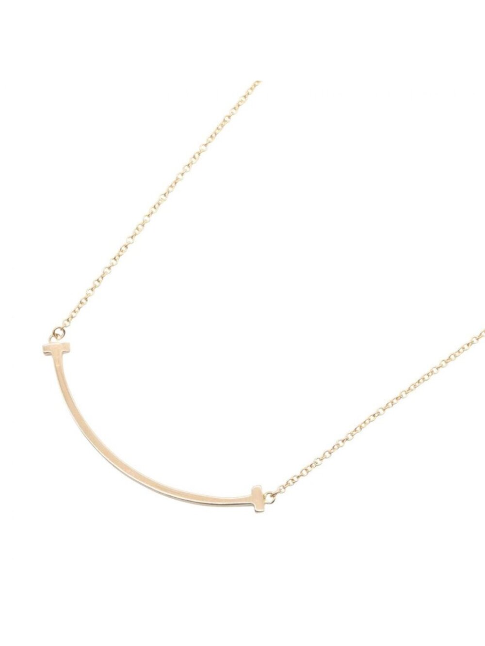 Tiffany & Co Necklace T Smile Small 40 45 cm 18k Pink Gold